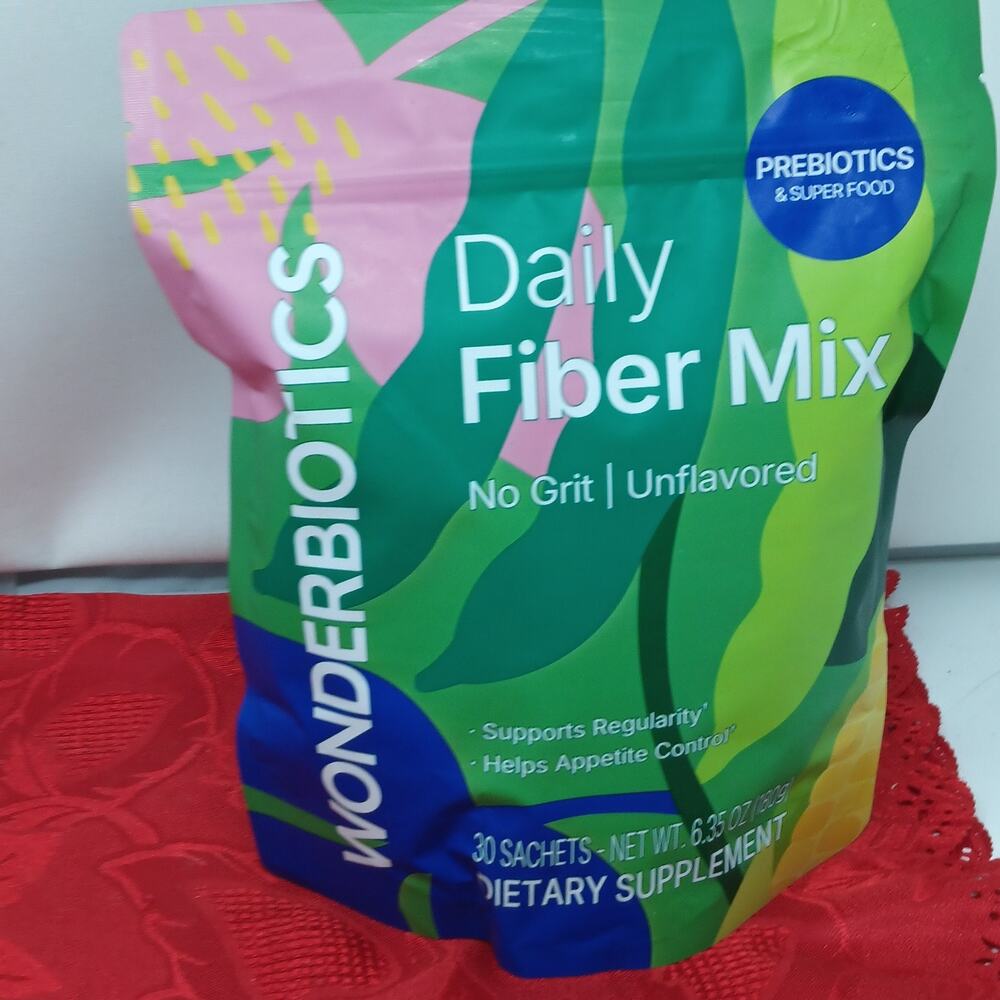 Wonderbiotics Daily Fiber Mix No Grit Unflavored 30 Sachets BB Date 3/28 NEW